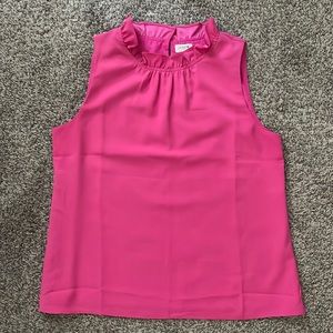 J. Crew Sleeveless Ruffle Neck Blouse